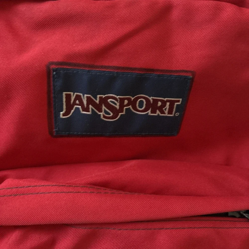 Vintage Jansport 1990s Backpack Red Nylon w/ Bart Simpson Patch